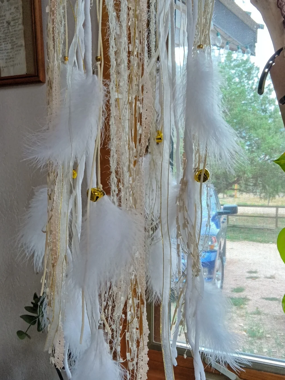 Amazon Gold and White Hanging LED Dreamcatcher Lantern